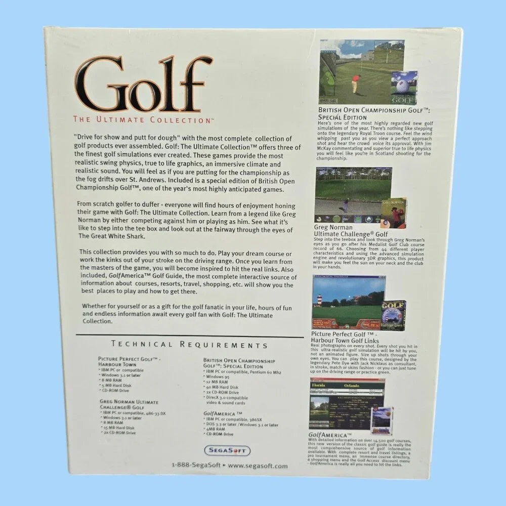 NEW Sealed Golf: The Ultimate Collection PC Game Segasoft (PC CD-ROM, 1997)